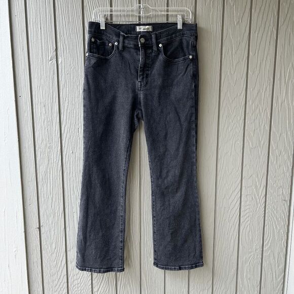 Madewell Cali Demi-Boot Jeans • Washed Black Stretch Denim • Sz 29 - Picture 1 of 5
